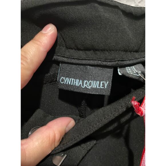 Cynthia Rowley Black Cropped Ruffle Hem Dressy Pants Sz 12 NWT - Picture 7 of 8